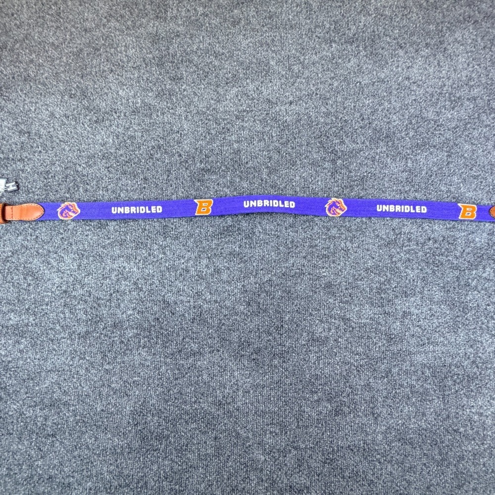 Smathers and Branson Boise State Football belt size 40 leather Brass Needlepoint